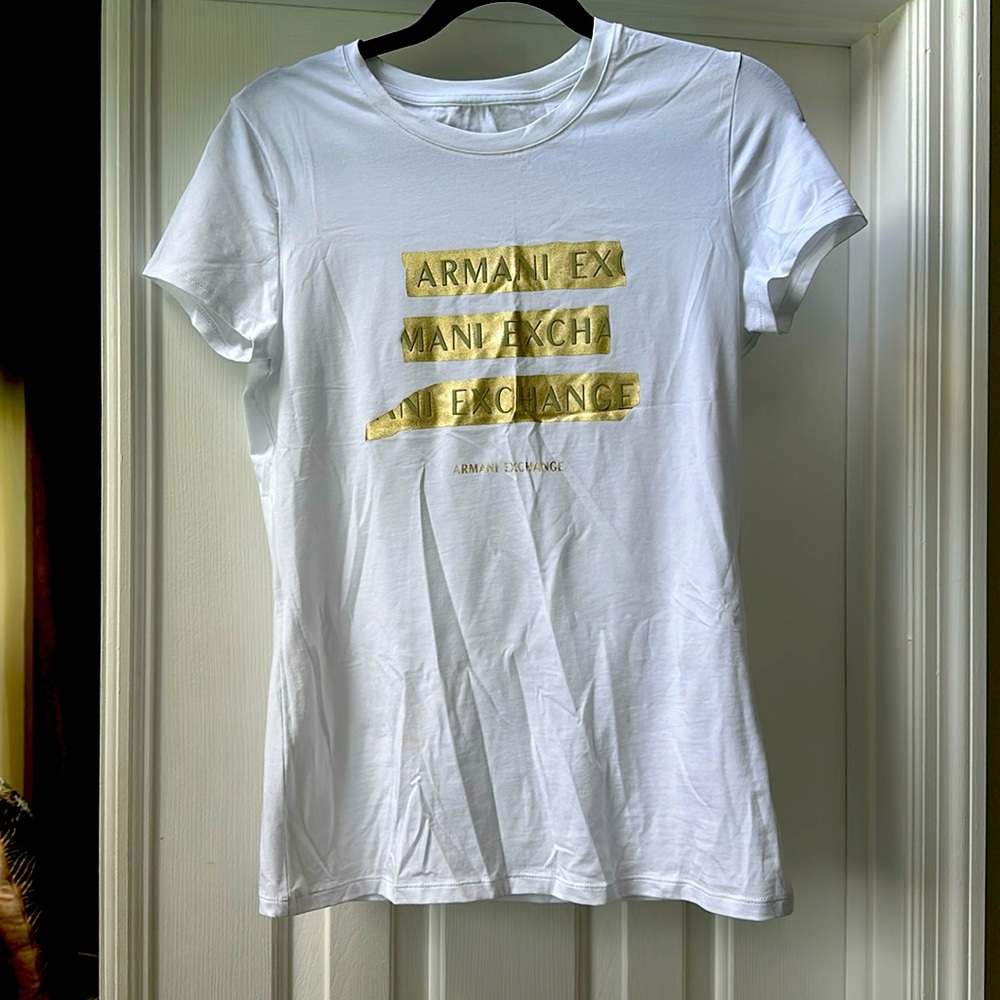 Armani Exchange white/gold t-shirt